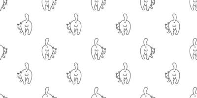 gato desatado padronizar gatinho vetor chita animal animal cachecol isolado repetir fundo desenho animado telha papel de parede ilustração branco rabisco Projeto