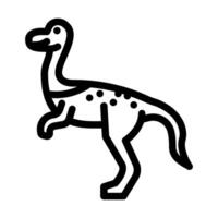 compsognathus dinossauro animal linha ícone vetor ilustração