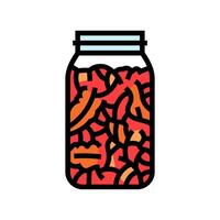 Kimchi jarra coreano cozinha cor ícone vetor ilustração