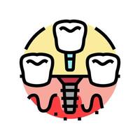 dental implantar cirurgia cirurgia cor ícone vetor ilustração