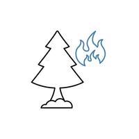 floresta fogo conceito linha ícone. simples elemento ilustração. floresta fogo conceito esboço símbolo Projeto. vetor