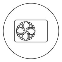 ar condicionador ventilador equipamento sistema ícone dentro círculo volta Preto cor vetor ilustração imagem esboço contorno linha fino estilo