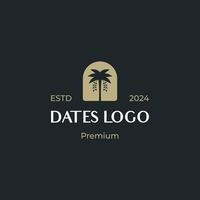 Palma luxo datas logotipo Projeto retro hipster vintage vetor