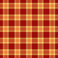 amor textura têxtil tecido, tendência Verifica tartan xadrez. mobília fundo desatado vetor padronizar dentro vermelho e amarelo cores.