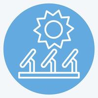 ícone solar plantar. relacionado para solar painel símbolo. azul olhos estilo. simples Projeto ilustração. vetor