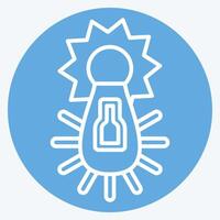 ícone solar eletricidade. relacionado para solar painel símbolo. azul olhos estilo. simples Projeto ilustração. vetor