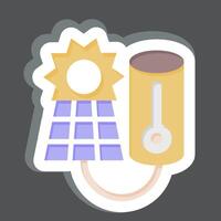 adesivo solar água aquecimento. relacionado para solar painel símbolo. simples Projeto ilustração. vetor