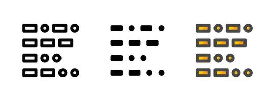 multiuso Morse código vetor ícone dentro contorno, glifo, preenchidas esboço estilo