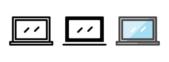multiuso computador portátil vetor ícone dentro contorno, glifo, preenchidas esboço estilo