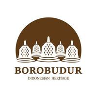 simples borobudur têmpora logotipo vetor projeto, stupa do borobudur pedra têmpora indonésio herança silhueta logotipo Projeto
