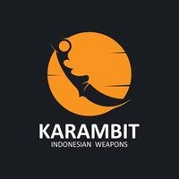 karambit faca vetor logotipo, indonésio tradicional armas