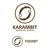 karambit faca vetor logotipo, indonésio tradicional armas