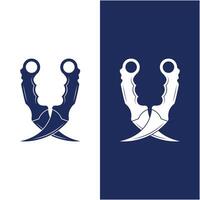 karambit faca vetor logotipo, indonésio tradicional armas