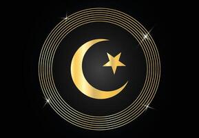 a Estrela e crescente lua símbolo do islamismo islâmico ícone para mesquita ou Ramadhan bandeira vetor