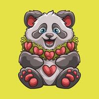 panda amor mascote ótimo ilustração para seu branding o negócio vetor