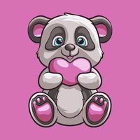 panda amor mascote ótimo ilustração para seu branding o negócio vetor