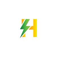 h carta renovável energia logotipo Projeto modelo vetor