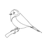 1 contínuo linha pássaro ilustração vetor