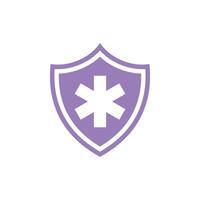 simples Cruz cuidados de saúde escudo ícone logotipo modelo vetor