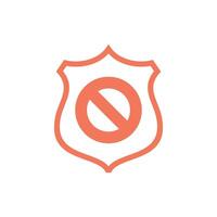 Proibido defesa escudo pictograma ícone logotipo modelo vetor