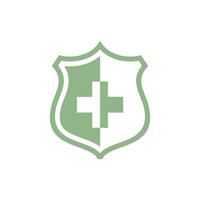simples Cruz cuidados de saúde escudo ícone logotipo modelo vetor