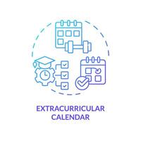 2d gradiente extracurricular calendário ícone, criativo isolado vetor, fino linha ilustração representando extracurricular Atividades. vetor