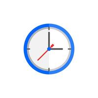 azul relógio ícone plano Projeto estilo. simples rede e Móvel vetor. perfeito interface ilustração símbolo. vetor