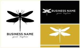silhueta vetor libélula logotipo modelo
