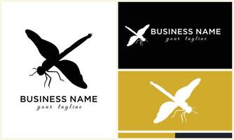 silhueta vetor libélula logotipo modelo