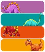 Modelo de banner com enormes dinossauros vetor