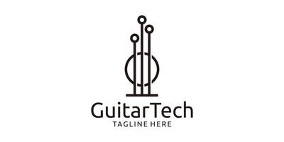 tecnologia guitarra Projeto logotipo, logotipo Projeto modelo, criativo idéia símbolo. vetor
