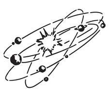 cósmico espaço objeto doodle. esboço desenhando do galáctico. astronomia Ciência abstrato esboço. mão desenhado vetor ilustração isolado em branco.