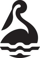 mínimo pelicano vetor ícone, plano símbolo, Preto cor silhueta, branco fundo 28