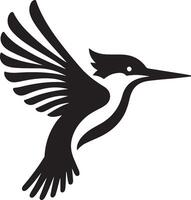martinho pescatore pássaro vetor arte ícone, clipart, símbolo, Preto cor silhueta, branco fundo 14