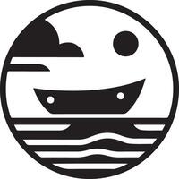 barco vetor logotipo conceito ícone, clipart, símbolo, Preto cor silhueta, branco fundo 15