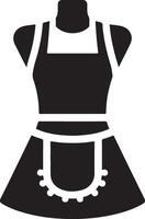 mínimo fêmea avental vetor ícone silhueta, clipart, símbolo, Preto cor silhueta 41