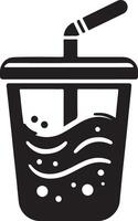 água plástico caneca vetor ícone logotipo silhueta, clipart, símbolo Preto cor silhueta