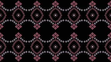 tradicional étnico motivos ikat geométrico tecido padronizar Cruz ponto.ikat bordado étnico oriental pixel Preto background.abstract, vetor, ilustração. textura, lenço, decoração, papel de parede. vetor