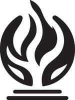 mínimo fogo chama logotipo horizontal fluxo placa vetor ícone silhueta, branco fundo 3