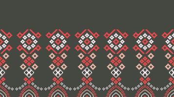 tradicional étnico motivos ikat geométrico tecido padronizar Cruz ponto.ikat bordado étnico oriental pixel cinzento fundo. resumo,vetor,ilustração. textura, lenço, decoração, papel de parede. vetor