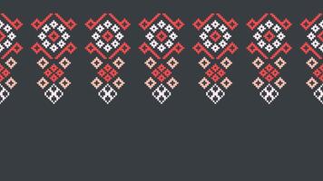 tradicional étnico motivos ikat geométrico tecido padronizar Cruz ponto.ikat bordado étnico oriental pixel cinzento fundo. resumo,vetor,ilustração. textura, lenço, decoração, papel de parede. vetor