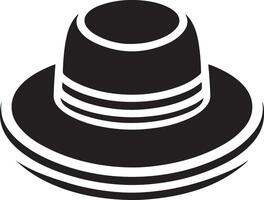 mínimo retro chapéu ícone, clipart, símbolo, Preto cor silhueta 31 vetor