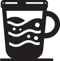 água plástico caneca vetor ícone logotipo silhueta, clipart, símbolo Preto cor silhueta 3