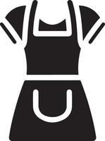 mínimo fêmea avental vetor ícone silhueta, clipart, símbolo, Preto cor silhueta 26