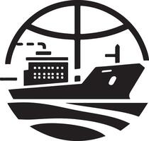 mínimo internacional Remessa petroleiro navio debaixo volta forma logotipo vetor ícone 2