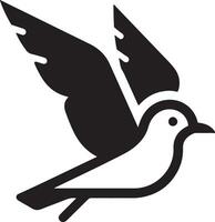 mínimo gaivota vetor ícone, plano símbolo, Preto cor silhueta, branco fundo 8