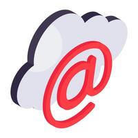 uma único Projeto ícone do nuvem o email vetor