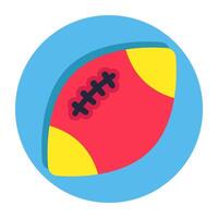 uma plano Projeto ícone do rúgbi, americano futebol vetor
