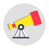 um ícone de ferramenta de pesquisa espacial, design plano de telescópio vetor