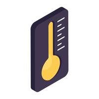 um ícone de design editável de termômetro digital vetor
